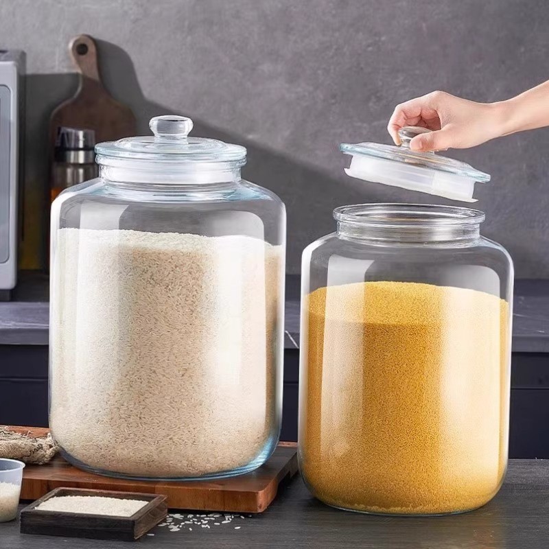 米缸厨房食品级储存密封米桶防虫家用米面面粉防潮容器玻璃罐子