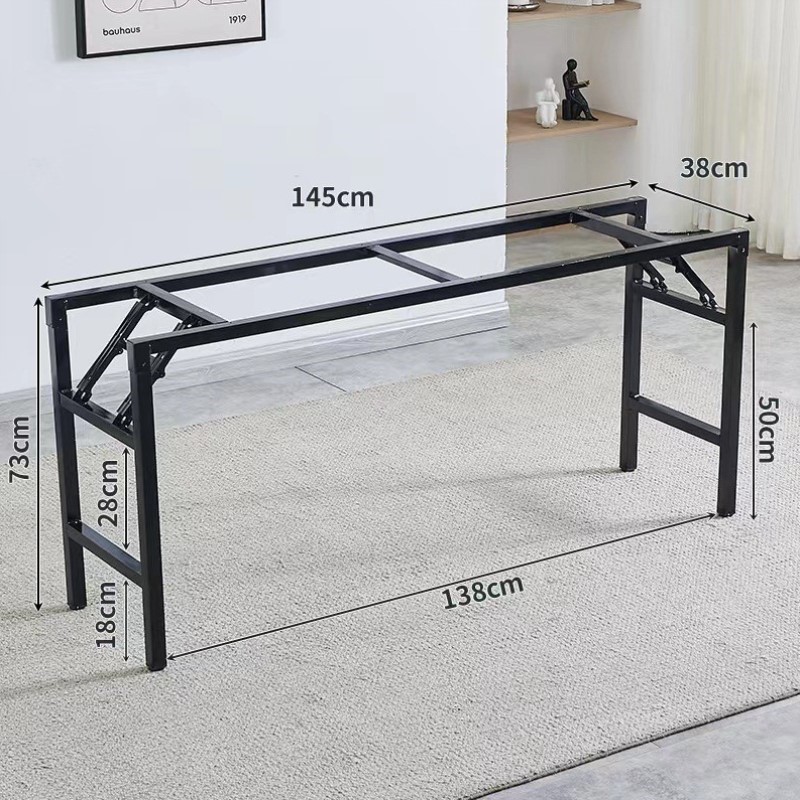 桌架双层办公桌桌脚折叠桌单层简易黑色白色架支架可折叠桌腿弹簧