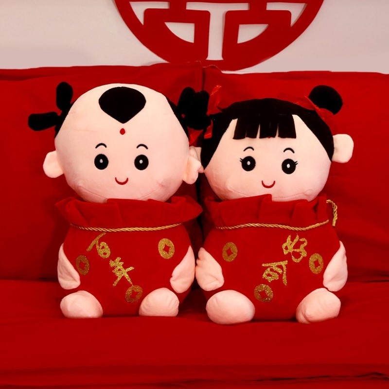 婚庆女方婚车娃娃玩具猪新婚摆件结婚公仔新款一对压床布置床上婚