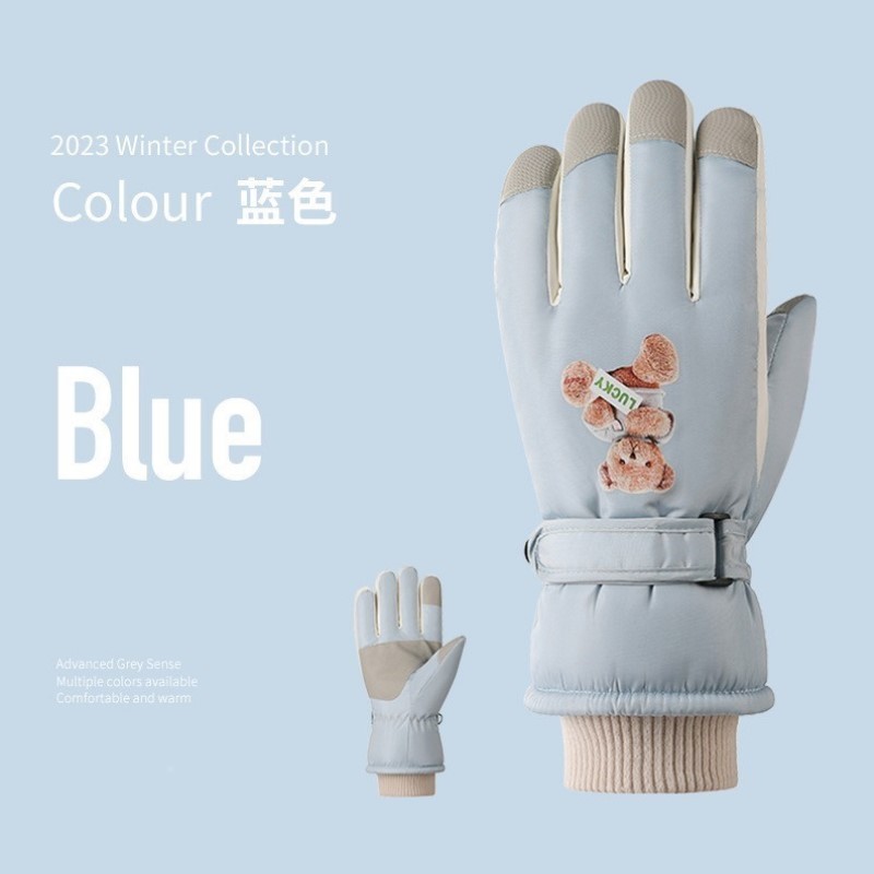 男士防水保暖专用运动滑雪骑行手套加绒自行车学生男防冻防风冬季