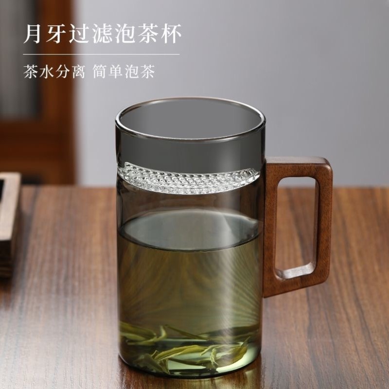 专用高大容量玻璃杯大号杯子硼1000ml喝水茶杯办公室个人泡耐热硅