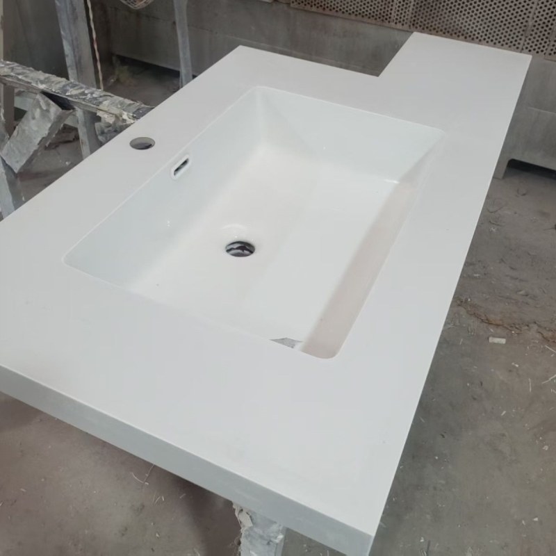 无缝台盆一体洗手盆岩板一体面板盆定制卫生间台面热弯盆岩板台