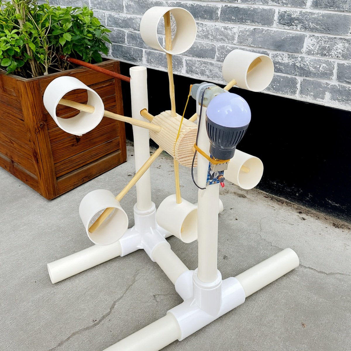 手工水力发电演示水车diy模型手工作业趣味家庭手作风车发电玩具