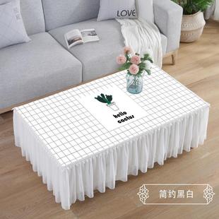 家用客厅茶几罩方桌圆桌罩套布艺网红现代简约餐桌布罩电视柜罩巾