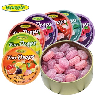 德国进口WOOGIE糖果200g薄荷糖水果糖柠檬味硬糖高颜值零食