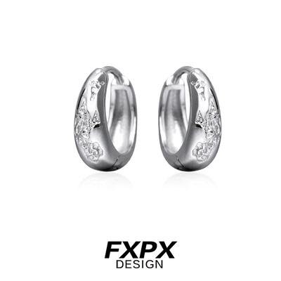 FXPX原创破碎肌理感耳扣小众设计金属风水滴耳环轻奢高级感耳圈女