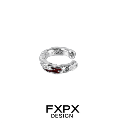 FXPX原创设计暗红色耳骨夹小众设计高级感耳饰无耳洞耳夹2025新品