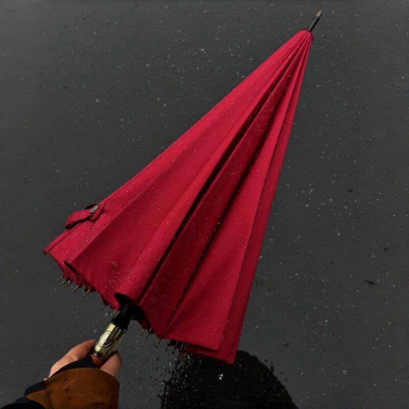 红色雨伞结婚新娘伞长柄自动加大加厚加固男女生高颜值大号双人伞