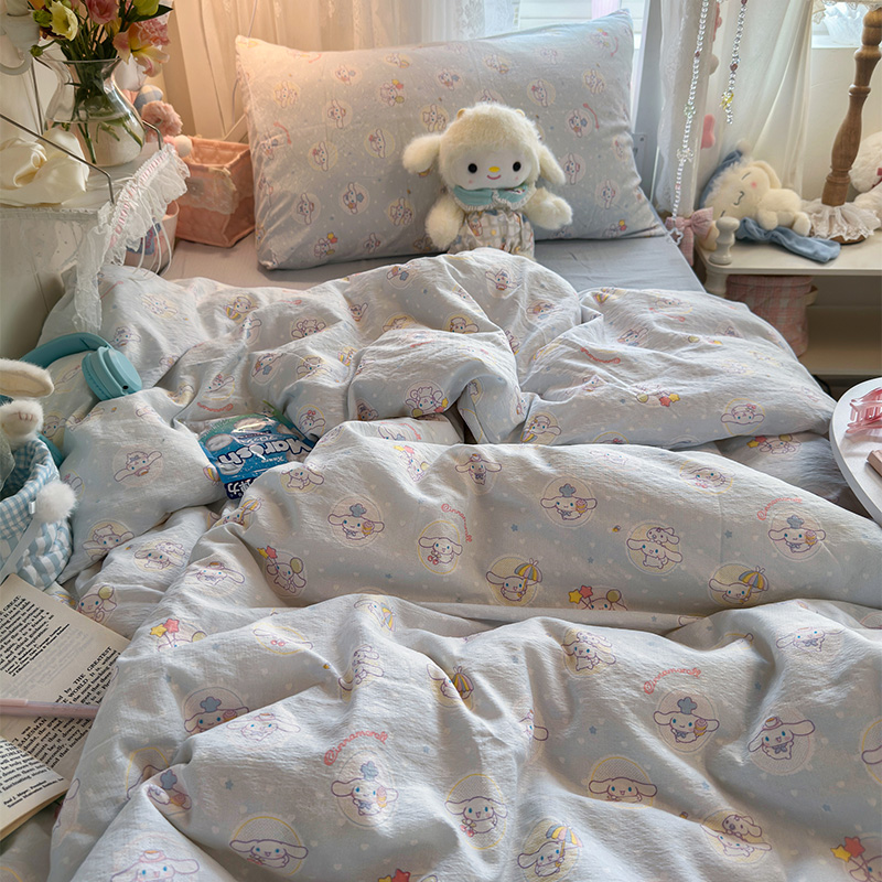 卡通少女ins可爱玉桂狗四件套