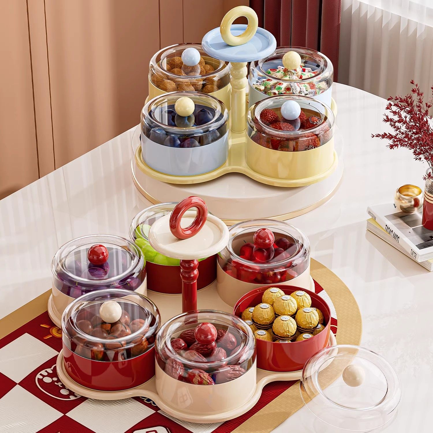 干果盘2026新款家用客厅干果收纳盒瓜子零食摆放盘新年糖果盒果盘,餐饮具,果盆/果盘/果篮,淘宝优惠券,粉丝福利购,淘宝优惠卷