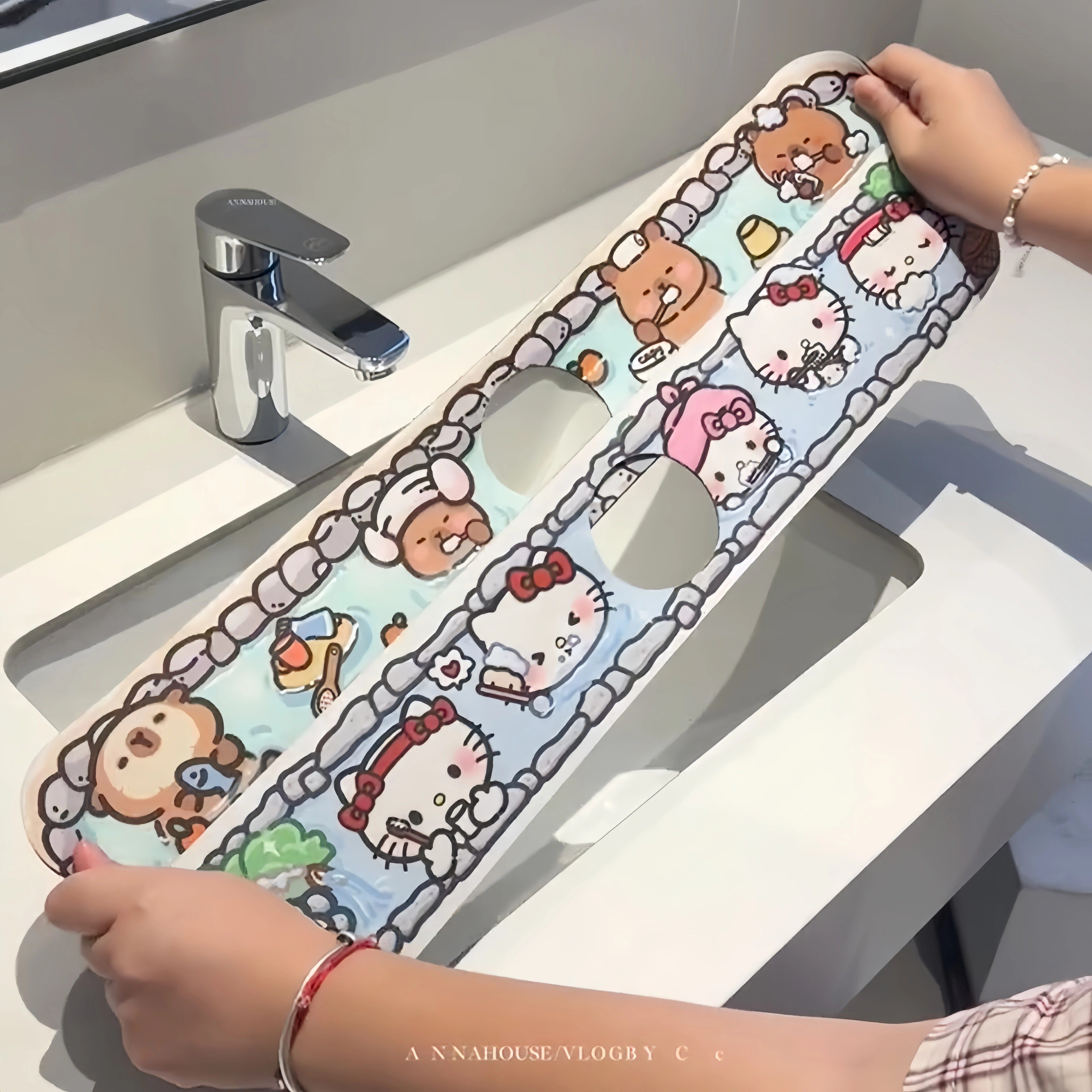 可爱kt水龙头沥水垫硅藻泥吸水垫厨房卫生间边缘洗手台防溅水速干