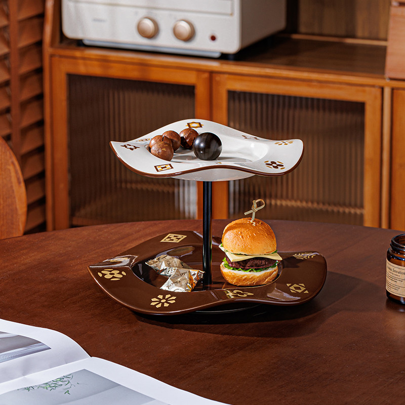 轻奢果盘客厅茶几家用摆件多层陶瓷水果盘前台精致糖果零食摆放盘,餐饮具,果盆/果盘/果篮,淘宝优惠券,粉丝福利购,淘宝优惠卷