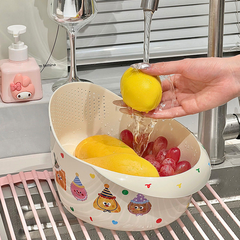 可爱厨房多功能沥水篮家用高颜值水果洗菜盆大容量洗菜篮子沥水篮,餐饮具,洗菜盆/沥水篮/漏水筛,淘宝优惠券,粉丝福利购,淘宝优惠卷