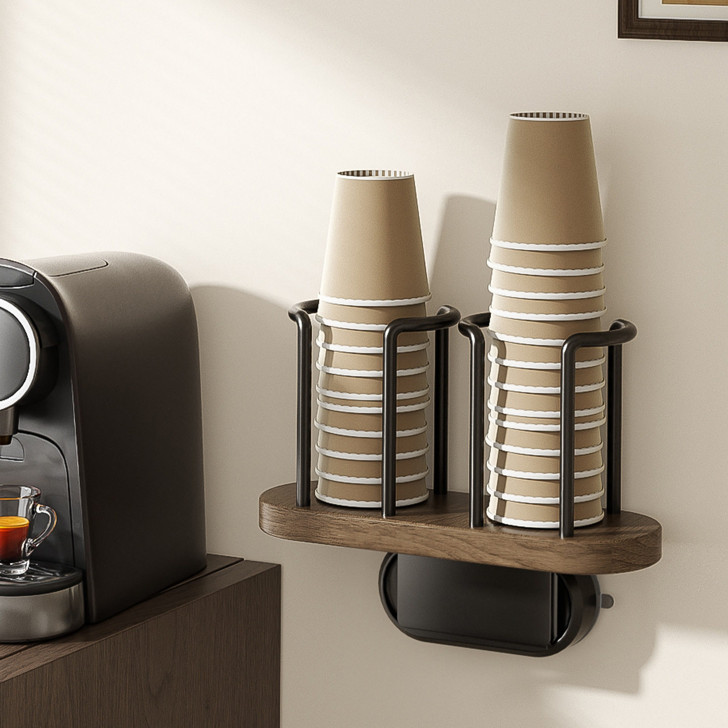 胡桃木双吸盘杯架一次性杯子取杯器免打孔壁挂水杯架茶杯架收纳架,家庭/个人清洁工具,杯架,淘宝优惠券,粉丝福利购,淘宝优惠卷