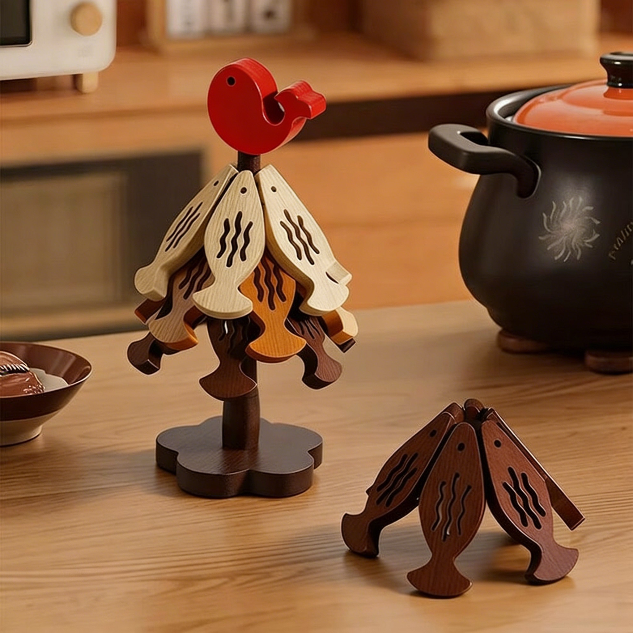 年年有余杯垫餐桌垫小鱼创意摆件竹制耐高温圣诞树防烫家用隔热垫,餐饮具,餐垫,淘宝优惠券,粉丝福利购,淘宝优惠卷