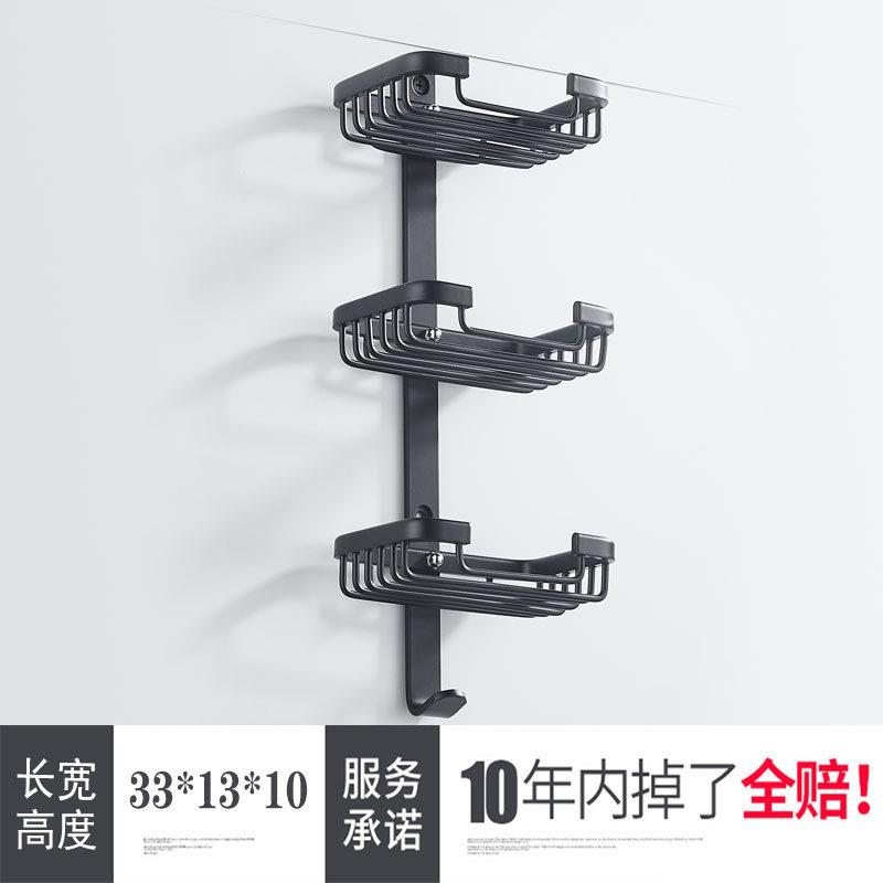 免打孔太空铝浴室置物肥皂盒肥皂网挂墙壁挂肥皂架香皂盒多层三层