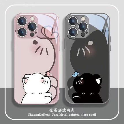 可爱创意蝴蝶小猫适用于Reno7OPPOReno13新款手机壳Reno12金属漆高级感防摔Reno11全包Reno10硅胶软边保护套