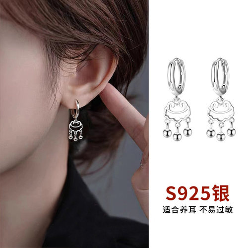 925纯银养耳洞耳圈女流苏防过敏