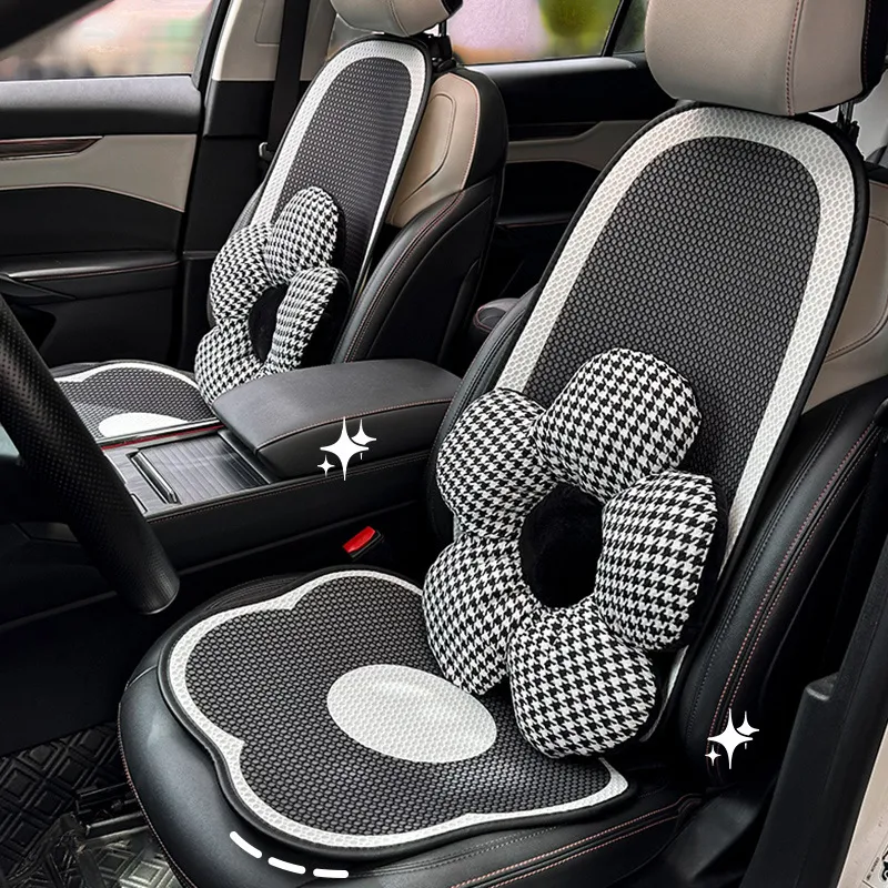 经典汽车坐垫轻奢花朵车用防滑坐椅垫高级感舒适车载装饰座椅套