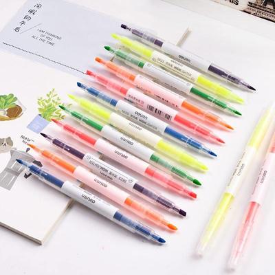 candy color double-headed highlighter marker pen双头荧光笔