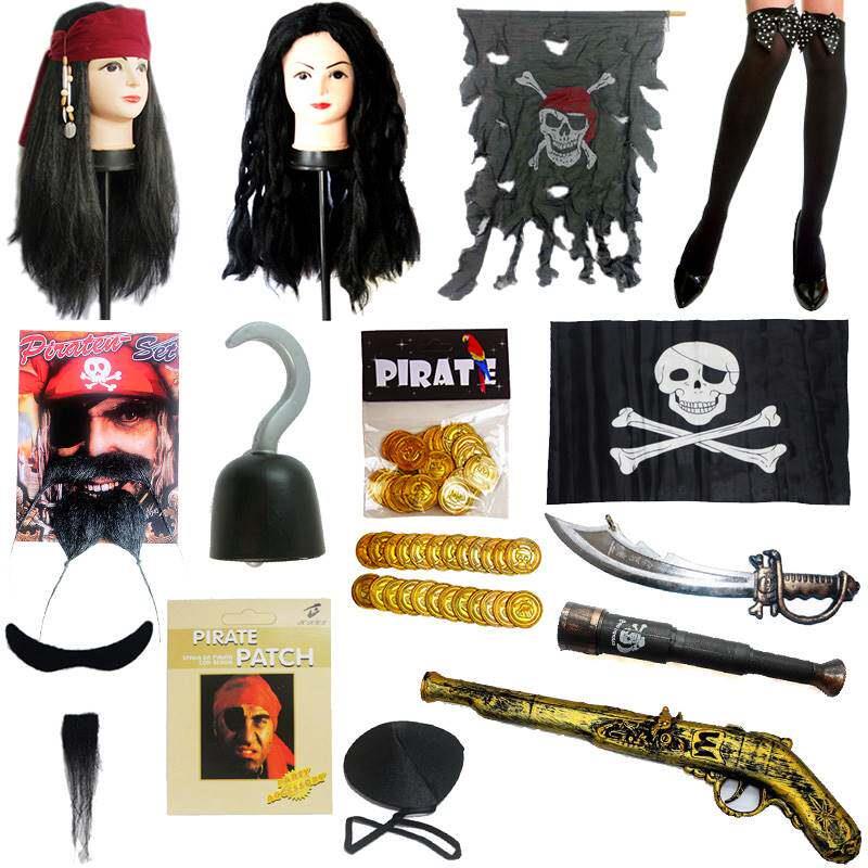 Halloween props Pirate gear set Pirates of the Caribbean Cap - 实物图
