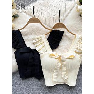 Ruffled Camis Women SINGREINY Neck Solid Square Sleev Summer