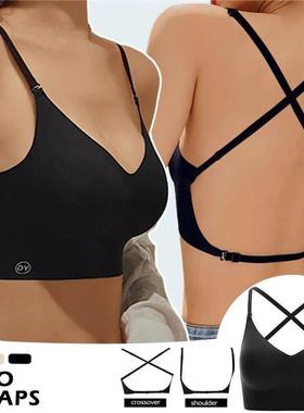 Women Invisible Bra Deep U Plunge Bras Backless Top for Dres