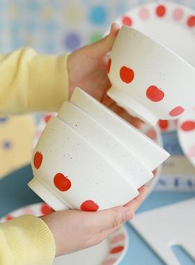 Colored polka dot ceramic tableware pasta bowl