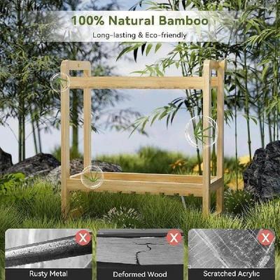 Bamboo Bathroom Organizers and Storage Shelves Home Storage