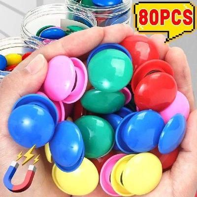 80/6Pcs Colorful Fridge Magnets Circular Magnets Bead
