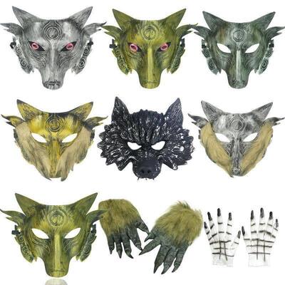Halloween Cosplay Wolf Costume Mask Full Face Mask for Men
