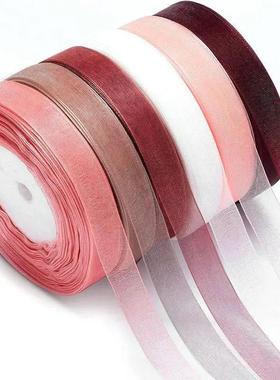 10 Yards/lot Sheer Chiffon Ribbon Organza Satin Ribbons for