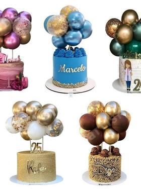 10pcs 5 Inch Metal Balloon Cake Topper Confetti Balloons