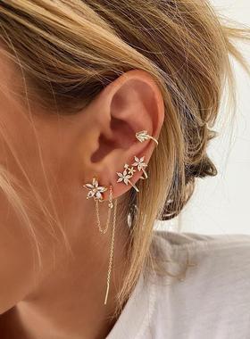 ISUEVA Gold Filled Flower Earcuff Without Piercing Earclip