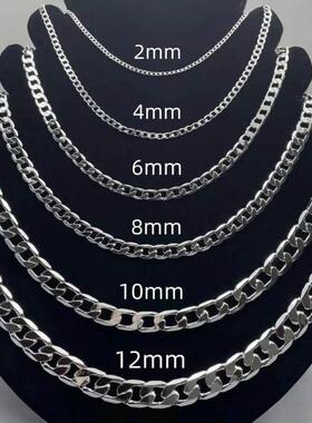 Men's 925 Sterling Silver Necklace 2/4/6/8/10/12MM 40-75