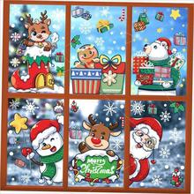 Merry Santa Snowman elk static sticker Christmas party setup