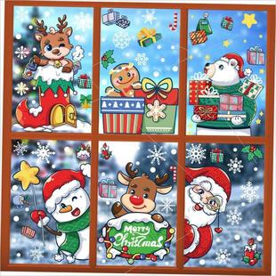 elk static sticker Merry party Snowman Christmas setup Santa