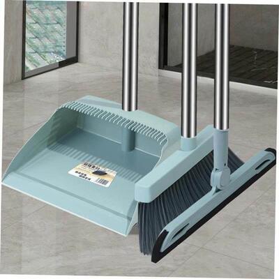 Broom and dustpan set with soft brush broom and dustpan set