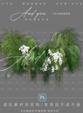 B047 白绿色自然系芦荀草婚礼花艺素材psd源文件白绿色婚礼效果图