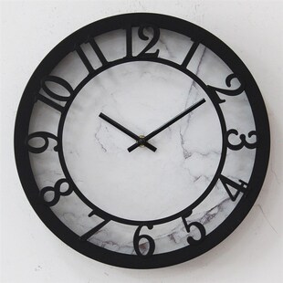 北欧装饰挂钟创意无声时钟圆形客厅卧室静音挂表石英钟12寸挂墙表