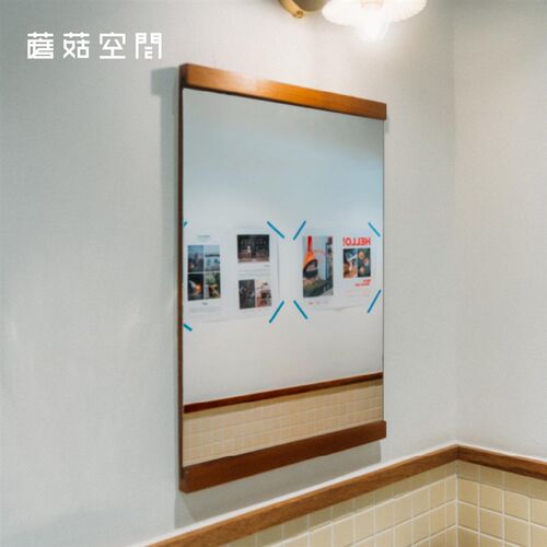 蘑菇空间中古风壁挂浴室镜贴墙卫浴镜洗手台化妆镜挂墙式装饰镜子