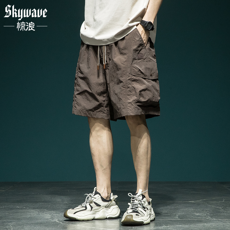 夏季冰丝工装短裤男美式潮流宽松薄款速干五分裤子透气休闲运动裤