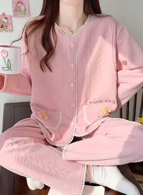 空气棉月子e服秋冬季产后纯棉孕妇睡衣哺乳11月份12产妇哺乳家居