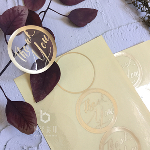 少量定制塑料pvc透明烫金烫银磨砂亮面不干胶标签花艺贴纸logo贴