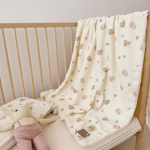 初生婴儿纱布浴巾6层a类大尺寸宝宝包单儿童盖毯2024新款全棉盖巾