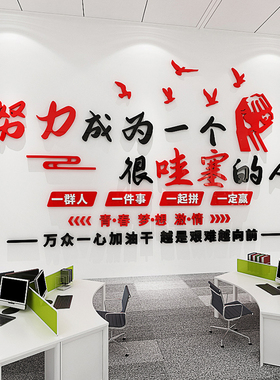 努力奋斗办公室励志墙贴教室文化墙面装饰激励梦想起航标语墙布置