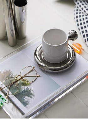 售楼处样板房客厅茶几摆件卧室飘窗阳台咖啡杯花艺托盘组合软装饰