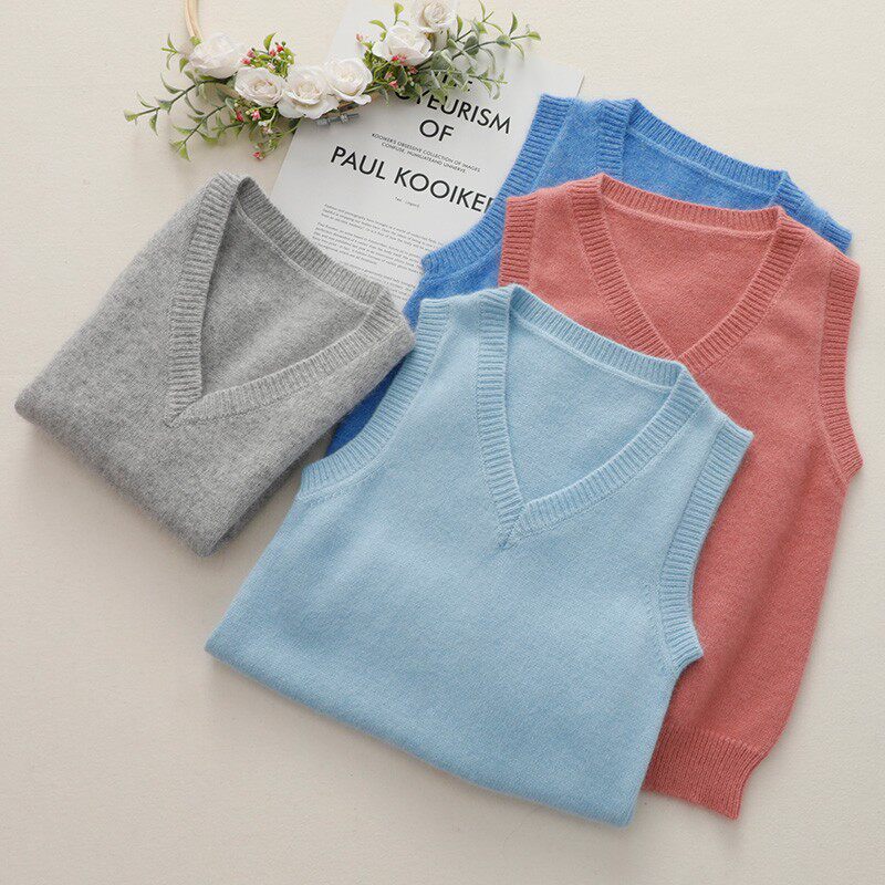 秋冬季儿童羊绒马甲背心宝宝羊绒衫男童装坎肩毛衣女童针织马甲