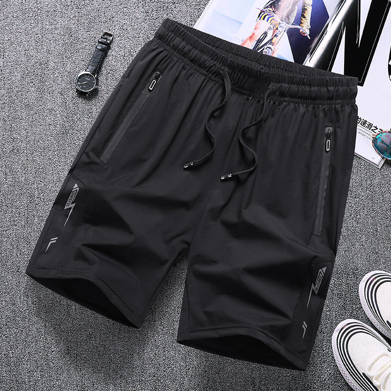 冰丝短裤男夏季薄款外穿宽松高弹运动五分裤加肥加大码休闲沙滩裤