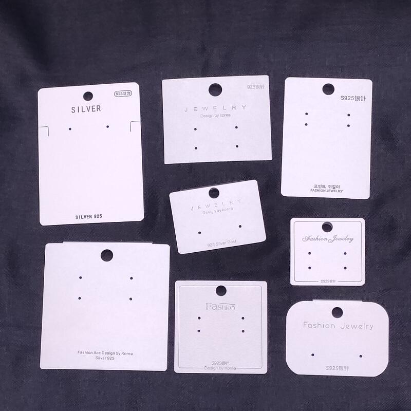 高档白色耳环挂牌卡项链卡片耳钉后挂式塑料挂钩卡纸耳饰卡板定制